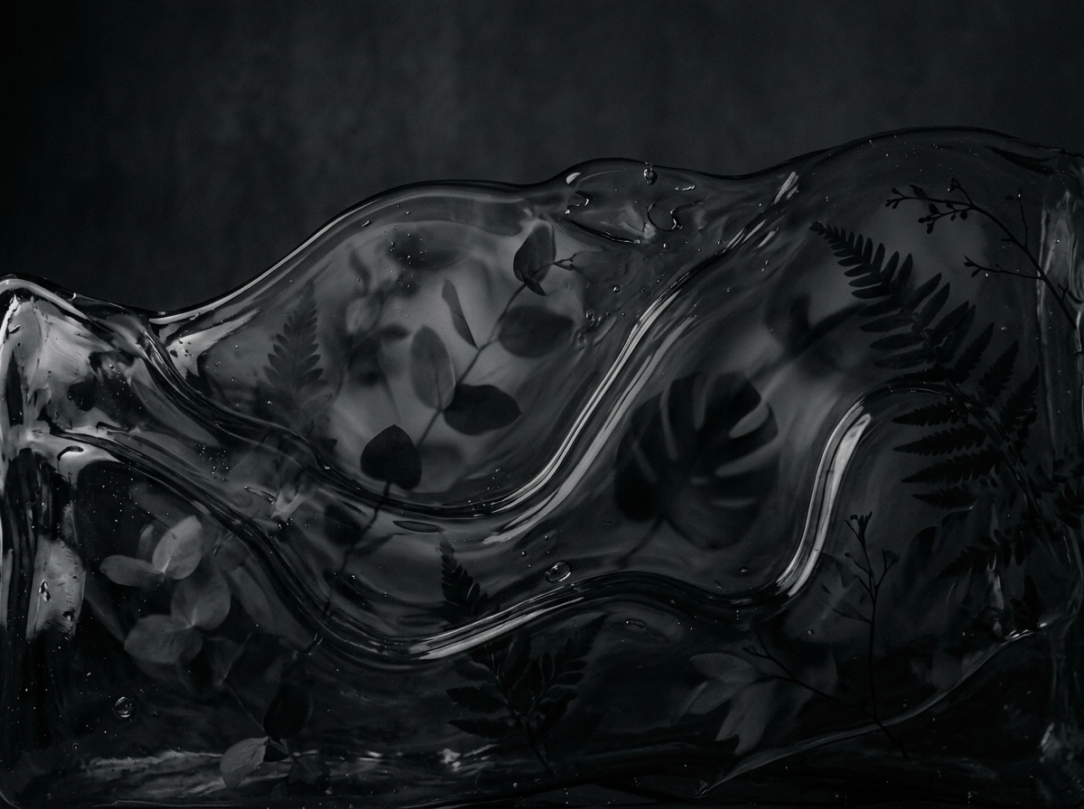 Editorial texture showing botanical grayscale mood